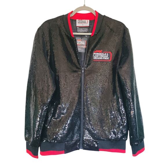 Formula 1 LVGP 2023 Sequin Bomber Jacket Black/Red Size Small NWT - Picture 1 of 8